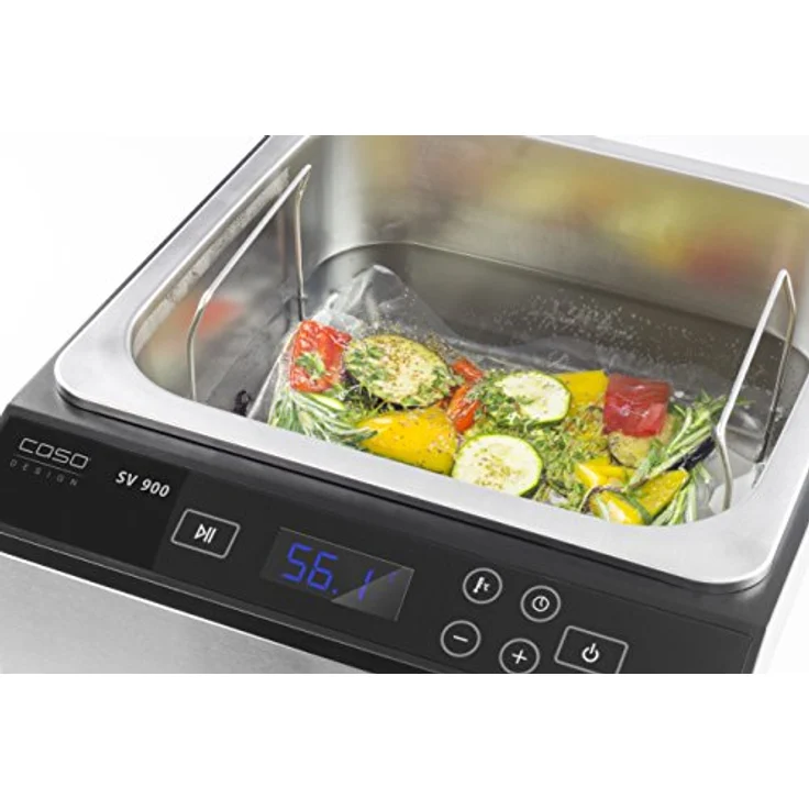Caso SV900 Sous Vide Garer, 2000 Watt, 9 Liter Fassungsvermögen, perfektes Vakuum garen im Wasserbad für bis zu 5 Portionen, Niedertemperaturgarer 30°C bis 90°C in 0,1°C-Schritten – Bild 5