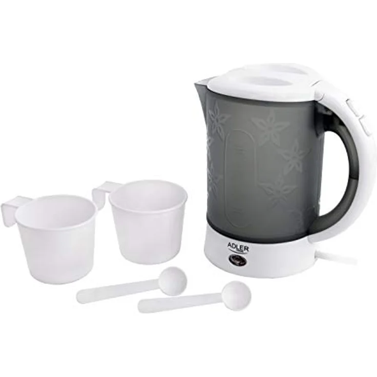 Adler Wasserkocher AD 1268 0,6 L Kunststoff Reisewasserkocher Blümchenmuster 600 W weiß – Bild 2