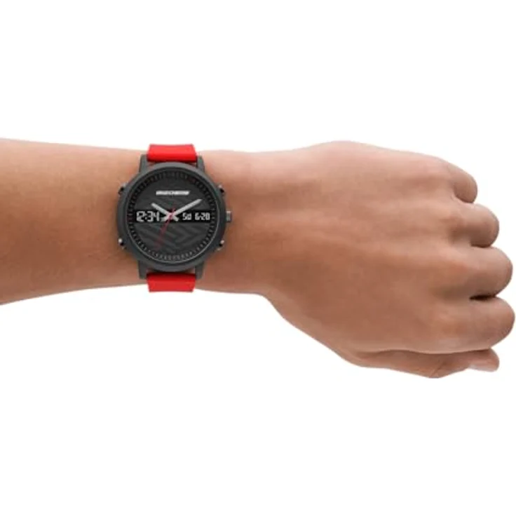 Skechers Chronograph LAWNDALE SR5073, digitale Herrenuhr mit schwarz Metallgehäuse, Silikonarmband, 1/100-Sekunden Stoppuhr und Weckfunktion – Bild 2