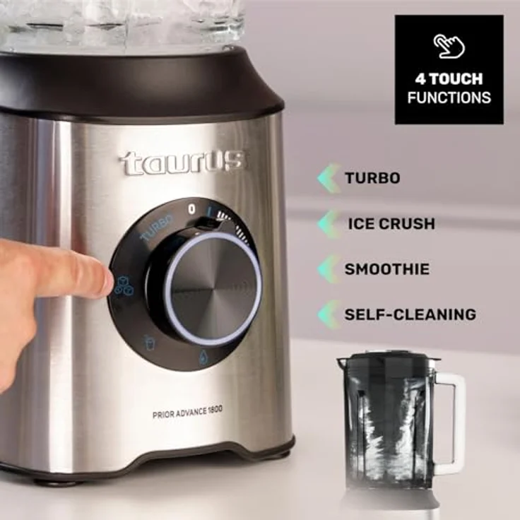 Taurus Standmixer PRIOR ADVANCE 1800 W 2 L, leistungsstarker Standmixer in schwarz – Bild 6