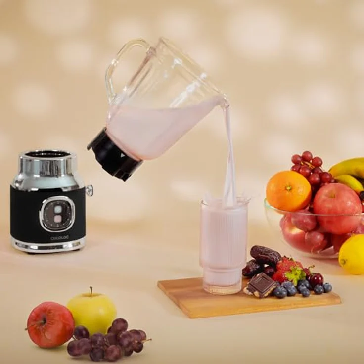 Cecotec RetroTwist Black, Standmixer im Vintage-Design mit kraftvollem Motor und Edelstahl-Mixbehälter – Bild 5