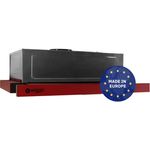 Wiggo Dunstabzugshaube 60cm WE-632R rot I Flachschirmhaube für Abluft oder Umluft Dunstabzug 300m³/h mit LED-Beleuchtung I Einbau-Dunstabzugshaube inkl. Fettfilter & 2× Kohlefilter