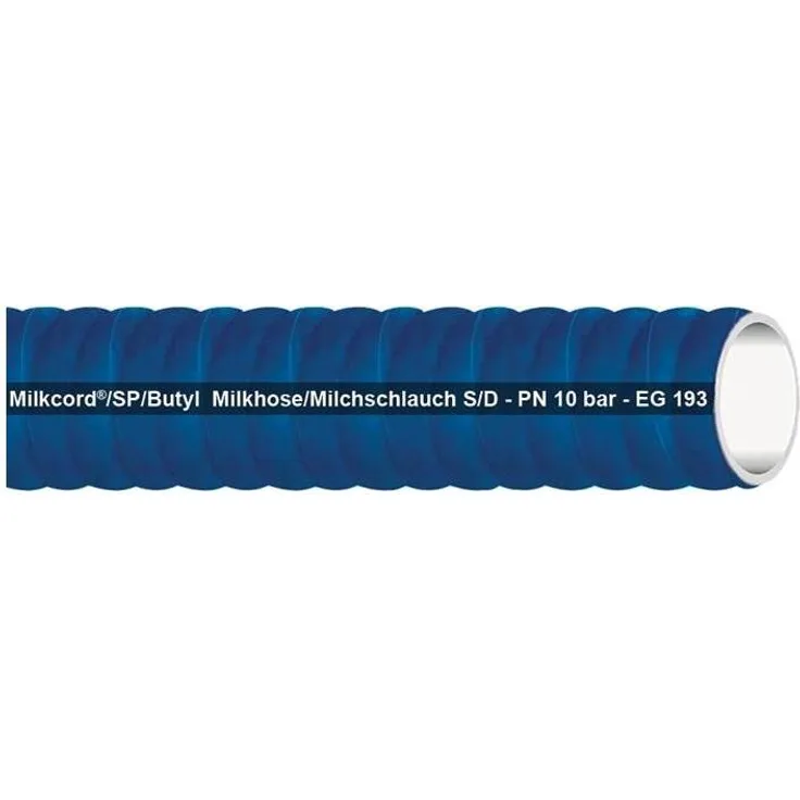 Teguma Saugschlauch MILKCORD®/SP/BUTYL, Innen-Ø 76 mm, Außen-Ø 91 mm, 40 m, blau, druck- und temperaturbeständig bis 10 bar, lebensmittelgeeignet