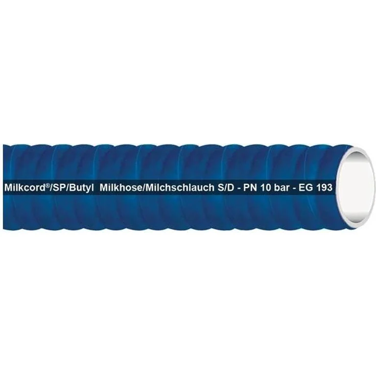 Teguma Saugschlauch MILKCORD®/SP/BUTYL, Innen-Ø 76 mm, Außen-Ø 91 mm, 40 m, blau, druck- und temperaturbeständig bis 10 bar, lebensmittelgeeignet