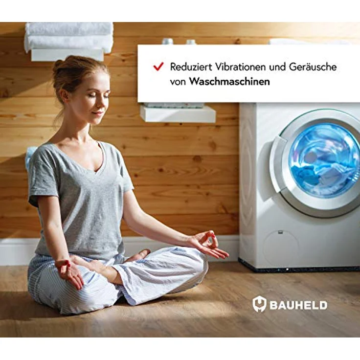 BAUHELD® Antivibrationsmatte 60x60cm, Gummigranulat, rutschfest und robust, made in Germany – Bild 5