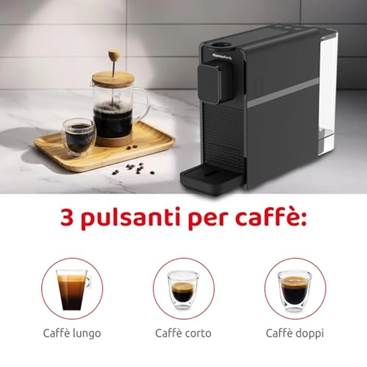 Melchioni Kapselmaschine Cremosa, 20 Bar Pumpe für starke Crema, 0,5 Liter Wassertank – Bild 3