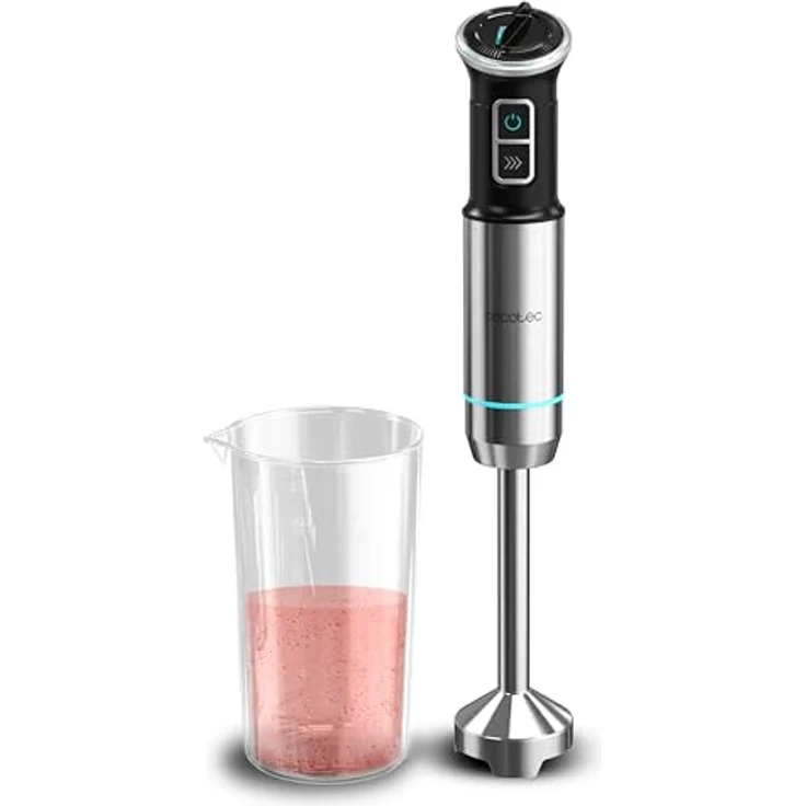 Cecotec Handmixer Power Neutron 1100MAX, 1100W, 4 Klingen mit Titanbeschichtung, einstellbare Geschwindigkeit, Turbo-Funktion, XL-Fuß, inkl. 800 ml Becher – Bild 1