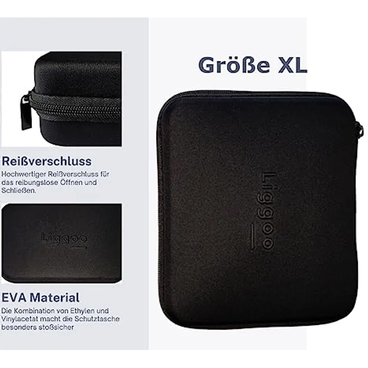 Schutztasche Hardcase für Haarschneidemaschine Friseurbedarf Außenabmessungen 180 x 150 x 60 mm Innenabmessungen 175 x 145 x 58 mm Stoßschutz Schwarz (XL) – Bild 3