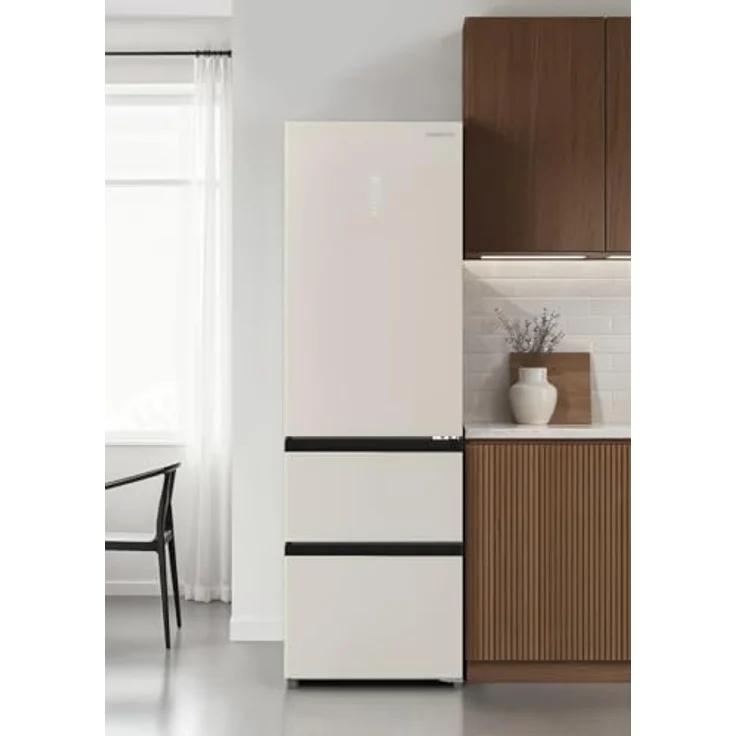 CREATE FRIDGE STUDIO COMBI PRO FLEX 401 Kühlschrank im italienischen Stil, 401L, Cremeweiß, No Frost, Urlaubsmodus, antibakteriell, Touch-Elektronik, 158W – Bild 2