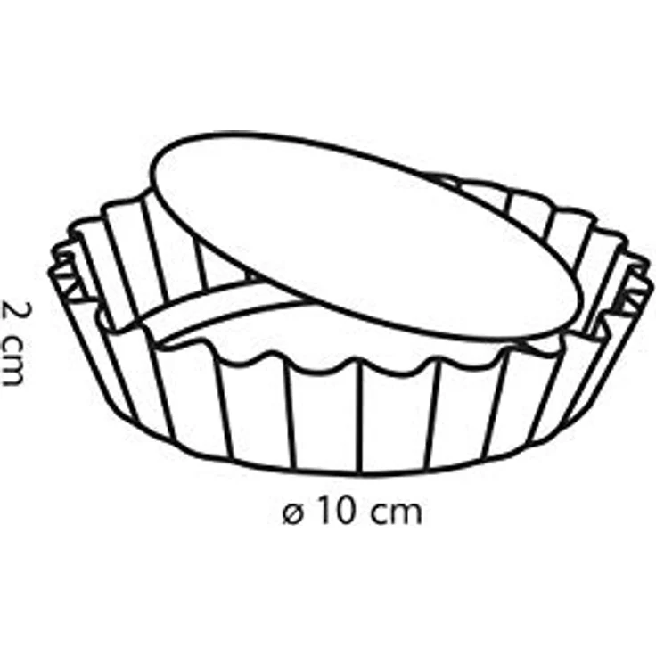 Tescoma DELÍCIA Obstkuchenform, Ø 10 cm, 4 Stück, mit abnehmbarem Boden und Antihaftbeschichtung, Silber – Bild 2