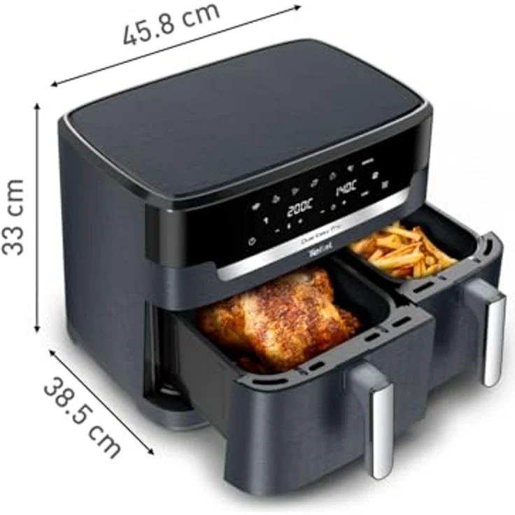 Tefal Dual Easy Fry XXL, Heißluftfritteuse mit 11 L, zwei Kammern, 7 Programme, Extra-Crisp-Technologie, spülmaschinenfest – Bild 10