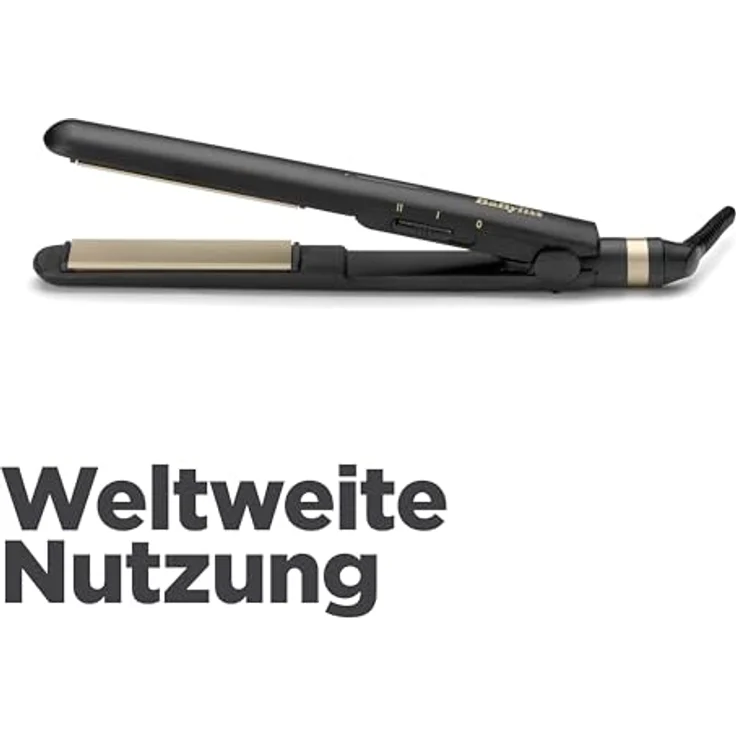 BaByliss ST089E Reise-Haarglätter Ceramic Straight 230, Multi-Spannung für Reisen, schwimmende Keramikplatten, Temperatureinstellungen 200oC und 230oC, kompakt für seidig glattes Haar – Bild 4
