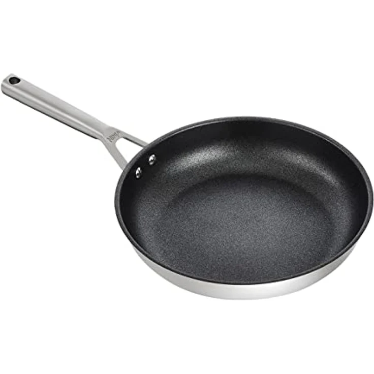 Ninja Foodi ZEROSTICK Edelstahl-Bratpfanne 28 cm [C60028EU] Antihaftbeschichtung, Induktionskompatibel, spülmaschinenfest Silber – Bild 1