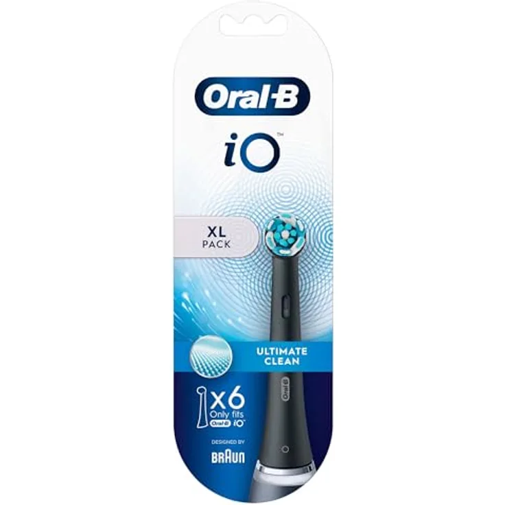 Oral-B, Zahnbürstenkopf, Toothbrush replacement iO Ultimate Clean Heads, For adults, Number of brush heads included 6, Black (6 x)