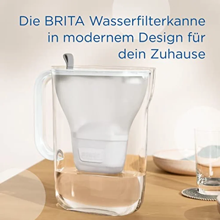 BRITA Wasserfilter-Kanne Style hellgrau (2,4l) inkl. 6x MAXTRA PRO All-in-1 Kartusche – Filter im modernen Design für den Kühlschrank zur Reduzierung von Kalk, Chlor, Metalle wie Blei & Kupfer – Bild 2