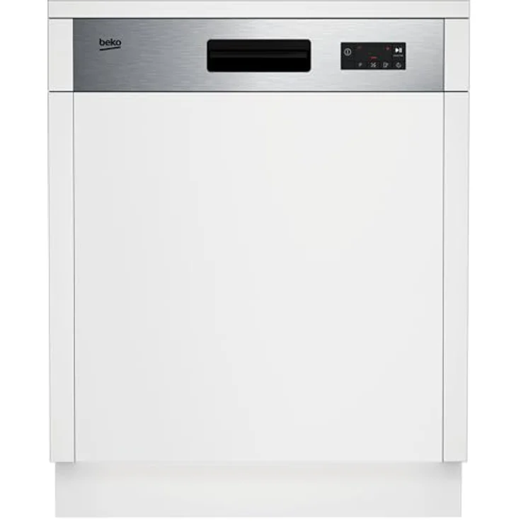 Beko BDSN15422X, teilintegrierter Einbaugeschirrspüler, 60cm, Energieeffizienzklasse D, 5 Spülprogramme, Eco 50 und Quick und Shine – Bild 1