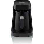 Arzum OKKA MINIO JET türkische Kaffeemaschine, türkische Kaffeekanne, 400 W, 5 Tassen Kaffeekapazität, Überlaufschutz, akustisches Warnsystem (Chrom)