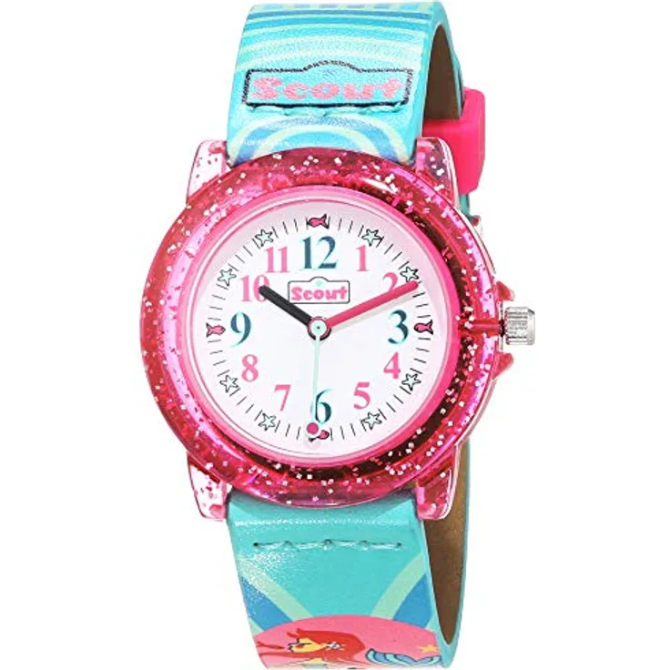 SCOUT Uhren Mädchen Analog Quarz Uhr mit Kunststoffband Armband 1, wasserdicht 5 ATM, Edelstahlboden
