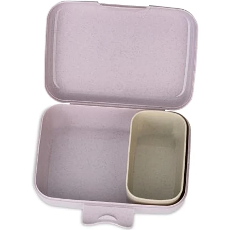 KOZIOL Lunchbox Candy L Trucks, Biozirkukärer Kunststoff, mit Trennschale, Organic Grey – Bild 2
