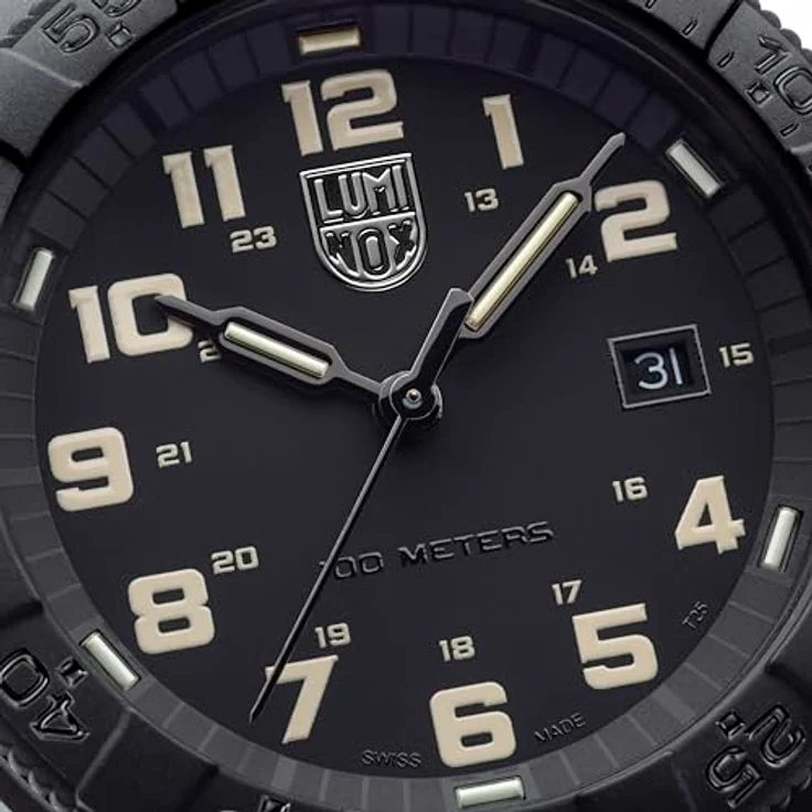Luminox Herren Analog Quarz Uhr mit Kunststoff Armband XS.0330, schwarzes Gehäuse, wasserdicht bis 100m, schweizer Technologie – Bild 3
