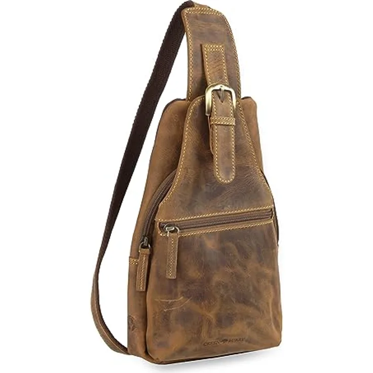 Greenburry Umhängetasche Vintage, Leder, großes Hauptfach, praktische Größe