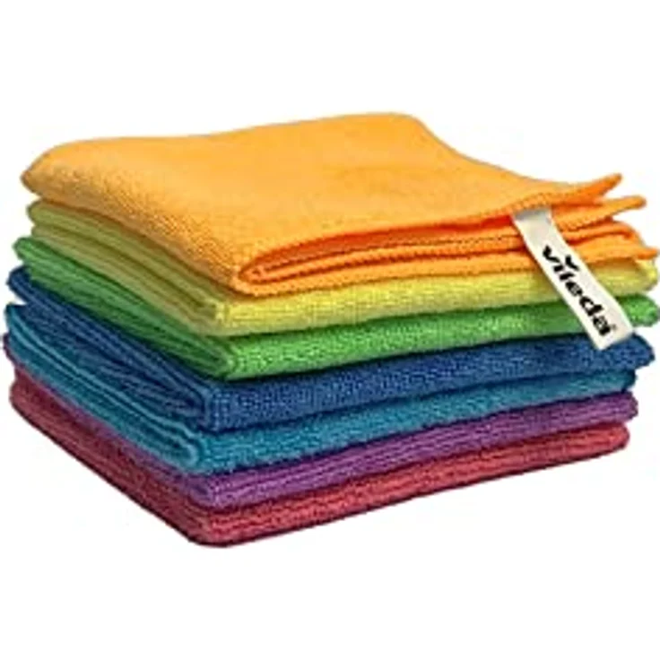 Vileda Mikrofaser Allzwecktücher Colors, Reinigungstücher zur trockenen und feuchten Anwendung, 100 % Mikrofaser-Material, 30 x 30 cm, mehrfarbig, Maxi-Pack, 7er-Pack - Preisvergleich – Bild 1