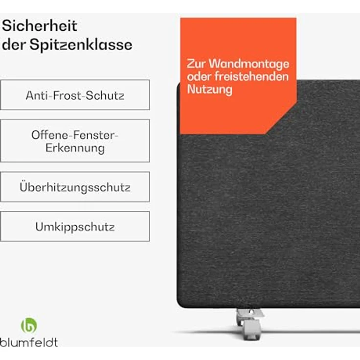 Blumfeldt ThermaTouch Konvektor, 2.000 W, elegantes Design mit Touch-Bedienung, für Räume bis 20 m² – Bild 5