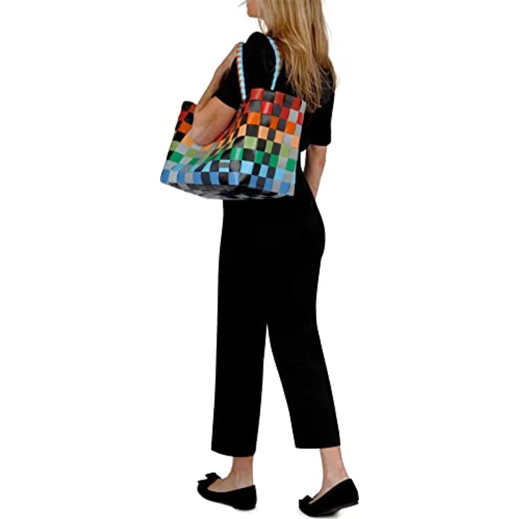 normani geflochtene Einkaufstasche mit Henkeln, extra robuste Tragetasche aus 70% recyceltem Material, 20 Liter Volumen, Farbe Classic/Fruit – Bild 4
