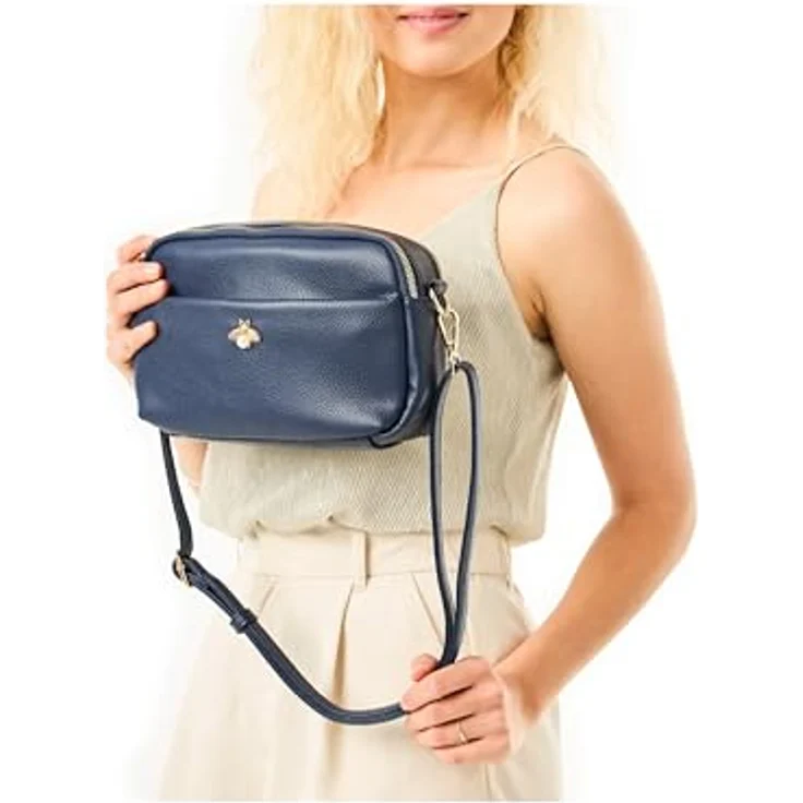 Rieker Umhängetasche, Handtasche mit Schmuckbrosche, verstellbarem Schulterriemen und Innenfächern, schwarz – Bild 8