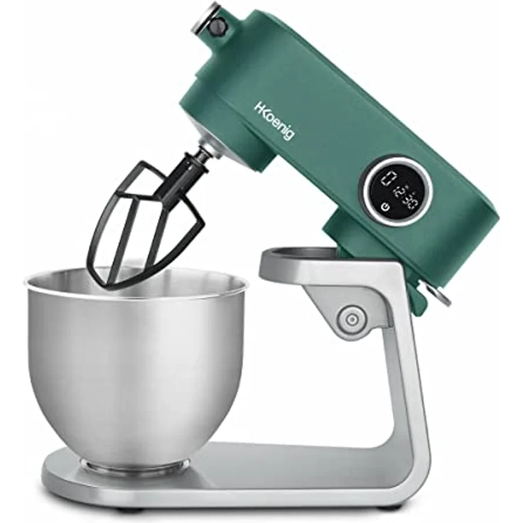 H.Koenig KM128 Küchenmaschine multifunktionell, 5 l, professionell, 800W 8 Geschwindigkeiten, grün – Bild 4