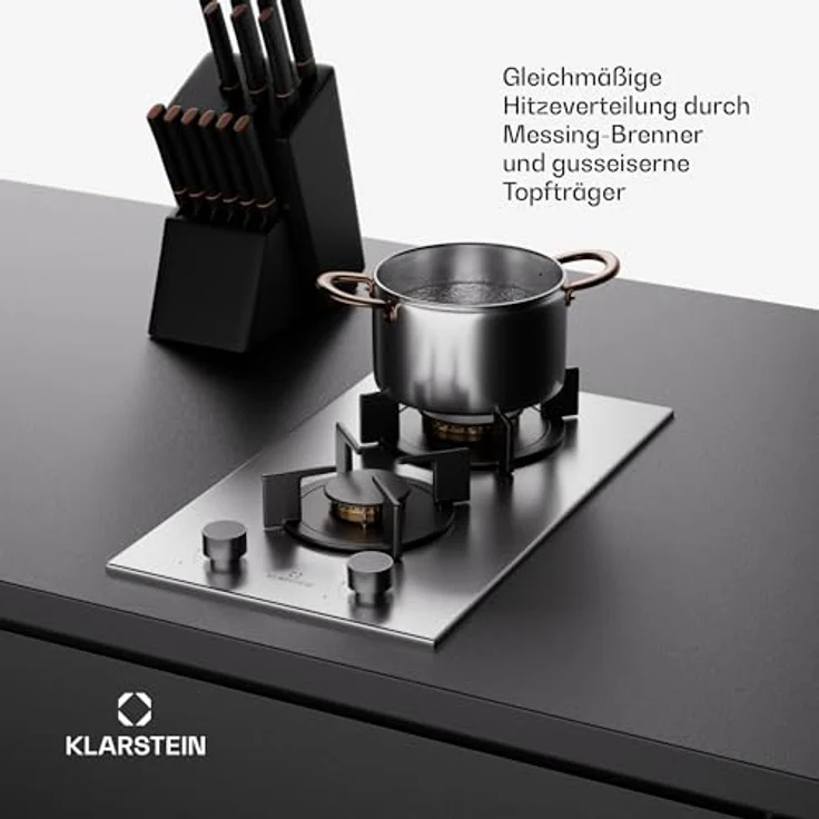 Klarstein Gaskocher 2 Flammig, Edelstahl-Gaskocher für Innenbereich & Wohnmobil, 4200W Snapjet-Brenner, LPG Gas Herd – Bild 4