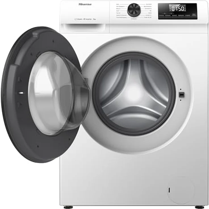 Hisense WF-1-Q-9041-BW, 9 kg Waschmaschine mit Energieeffizienzklasse A, Dampfwäsche und 15-Minuten-Programm, weiß – Bild 5