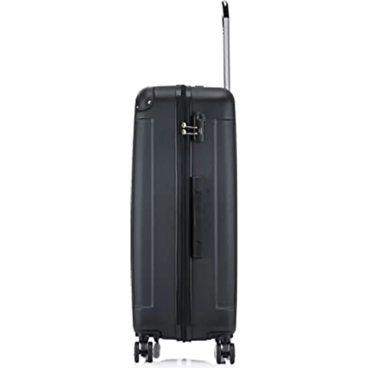 Flexot® F-2045 Hartschalenkoffer, Handgepäck & 3tlg Kofferset (16 Farben zur Auswahl) Zwillingsrollen Bordcase Reisekoffer Trolleys, elastisch und leicht, Schwarz – Bild 4