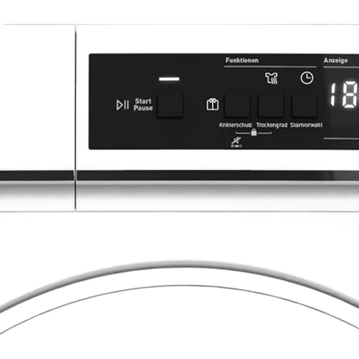 Sharp KD-NCA7S7PW91-DE Kondenstrockner, 7kg, LED-Display/Trommelbeleuchtung, 15 Trockenprogramme inkl. 12-Minuten-Schnelltrockenprogramm, Startzeitvorwahl - Edelstahltrommel, B, weiß – Bild 3