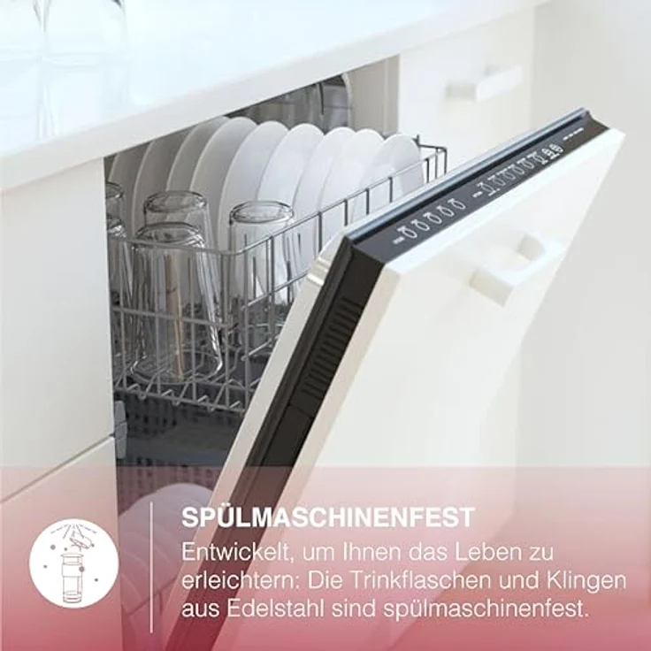 H.Koenig SMOO18 Smoothie-Maker, Edelstahl, 4 Klingen, 0,57L, silber, mint – Bild 9