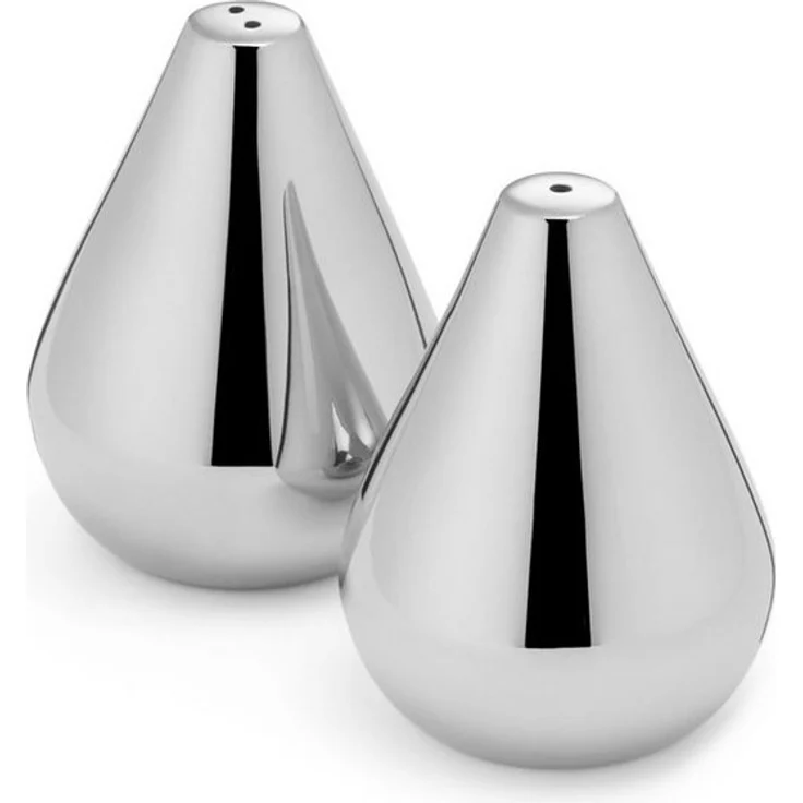 Philippi Design Verso, Salz- und Pfefferstreuer Set, 2-tlg, aus glänzend poliertem Edelstahl, 11 cm hoch