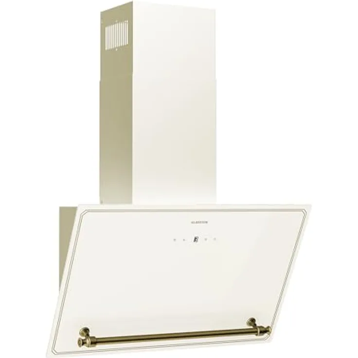 Klarstein Victoria Dunstabzugshaube, 60 cm, Energieeffizienz A++, 400 m³/h, Touch-Bedienfeld, LED-Beleuchtung, Creme & Gold