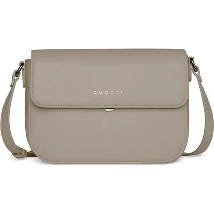 Bugatti Almata Umhängetasche M, 25 cm, Beige, strapazierfähiges Polyurethan, verstellbarer Schultergurt, Reißverschlussfach – Bild 1
