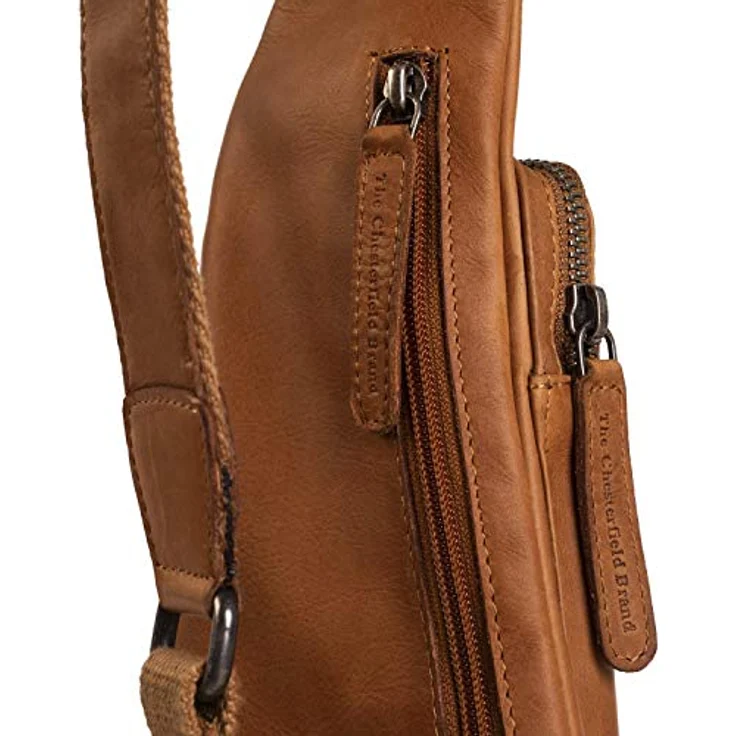 The Chesterfield Brand Logan Sling Bag, gewachstes Rindleder, hellbraun, 17 x 5 x 51 cm – Bild 5