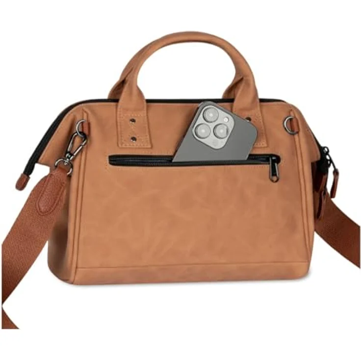 CABAIA Umhängetasche Crossbody M, aus recyceltem Nylon mit auswechselbarer Vortasche und Molle-System, Schwarz – Bild 3
