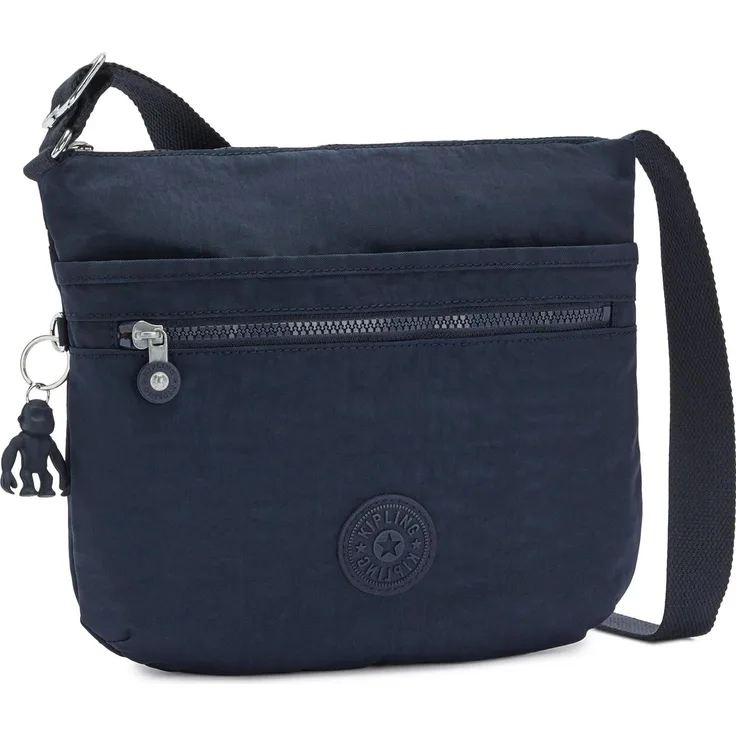 Kipling Basic Arto, Umhängetasche 29 cm aus robustem Material, blau mit verstellbarem Schultergurt und mehreren Seitentaschen