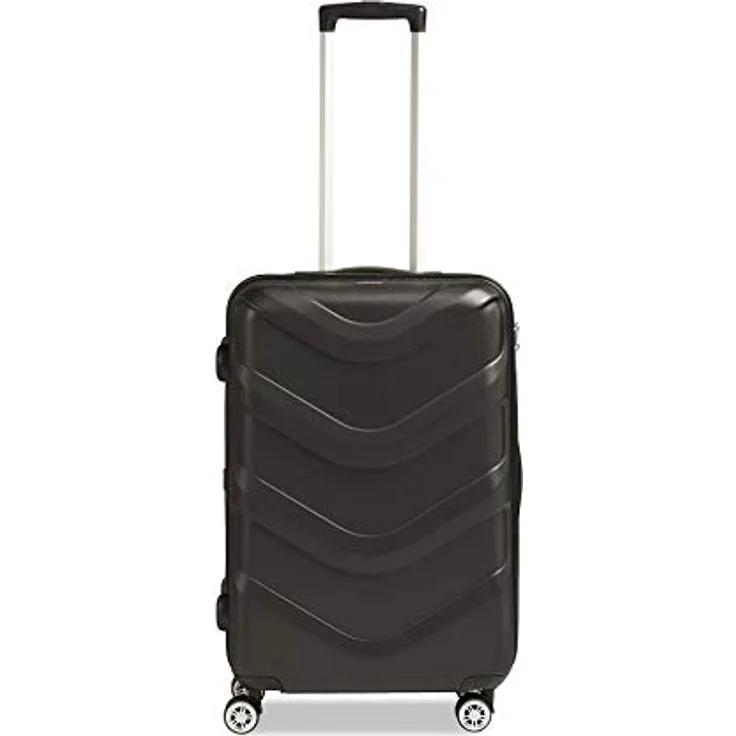 STRATIC Arrow 2 Hartschalen-Koffer Trolley Reisekoffer Rollkoffer 4 Rollen TSA-Zahlenschloss, Größe M, Black