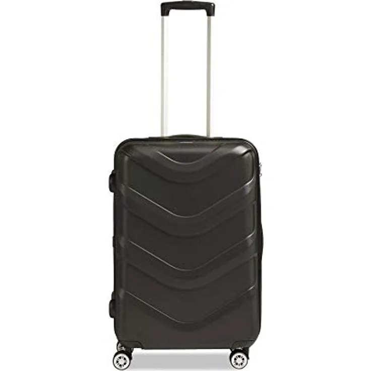 STRATIC Arrow 2 Hartschalen-Koffer Trolley Reisekoffer Rollkoffer 4 Rollen TSA-Zahlenschloss, Größe M, Black – Bild 1