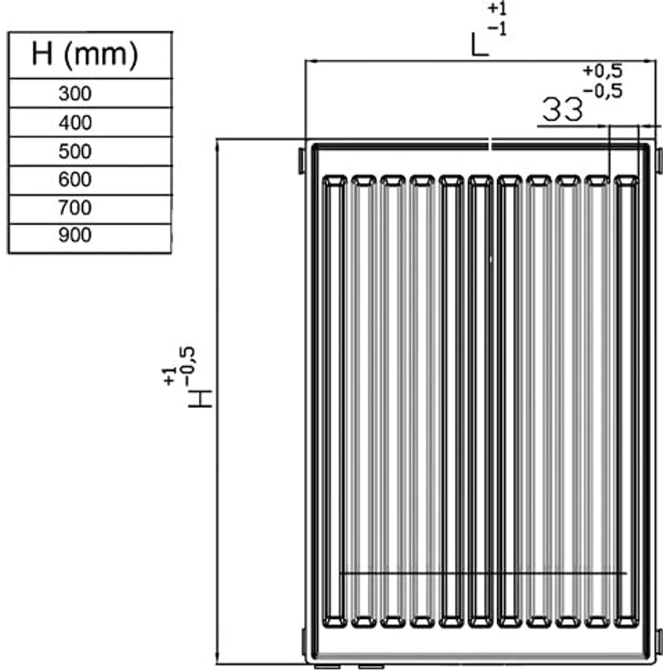 qpool24 Universal-Flachheizkörper Typ 10, 900x500mm mit Aufhängelaschen, 6 Anschlüsse, Verkehrsweiß (RAL 9016), 212 Watt Wärmeleistung – Bild 2