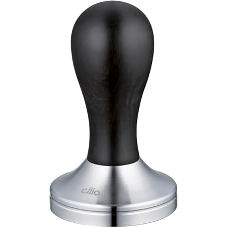 Cilio 550924 Tamper, Edelstahl, für 58 mm Siebträger, aus afrikanischem Schwarzholz, langlebig und stilvoll