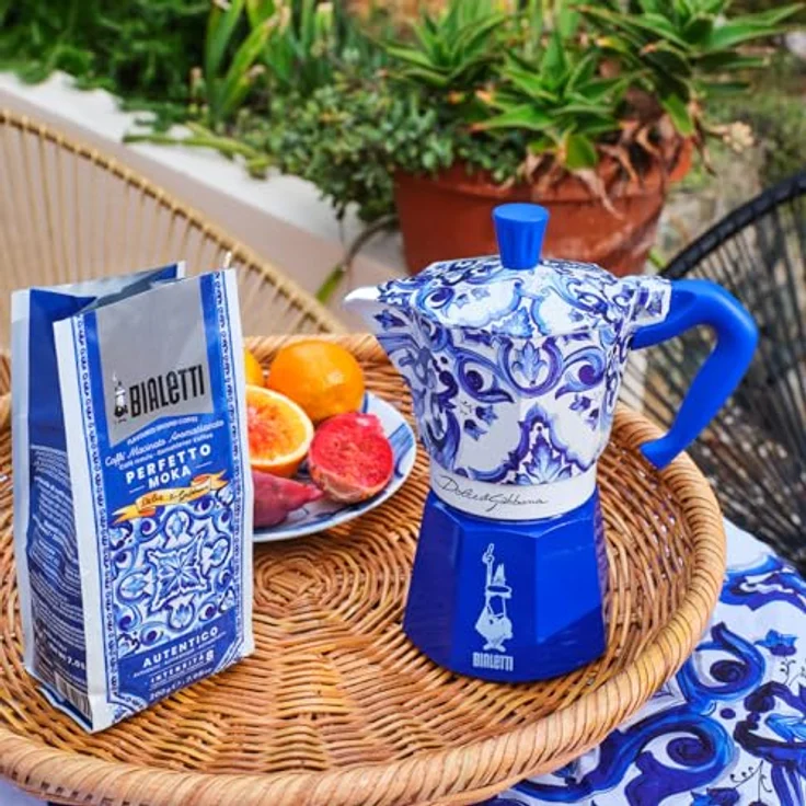 BIALETTI MOKA Espressokocher, italienische Kaffeemaschine für 3 Tassen, blau, Aluminium, induktionsgeeignet, spülmaschinenfest, ergonomischer Griff – Bild 3