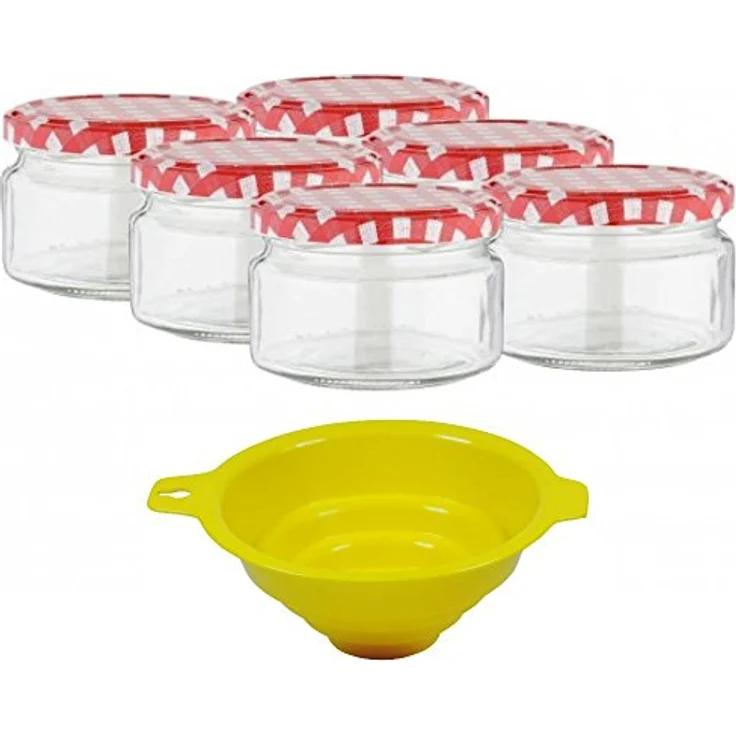 Viva Haushaltswaren 6 x kleines Marmeladenglas - Einmachglas 250 ml mit Deckel, Twist-off Gläser Set rund