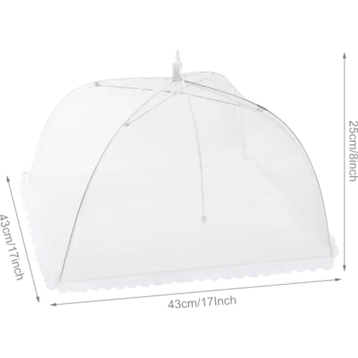 Homealexa 6er Set Fliegenhaube Lebensmittel, Pop-Up Abdeckhauben für Fliegenschutz, Faltbar 43×43×25 cm für BBQ & Picknick – Bild 3