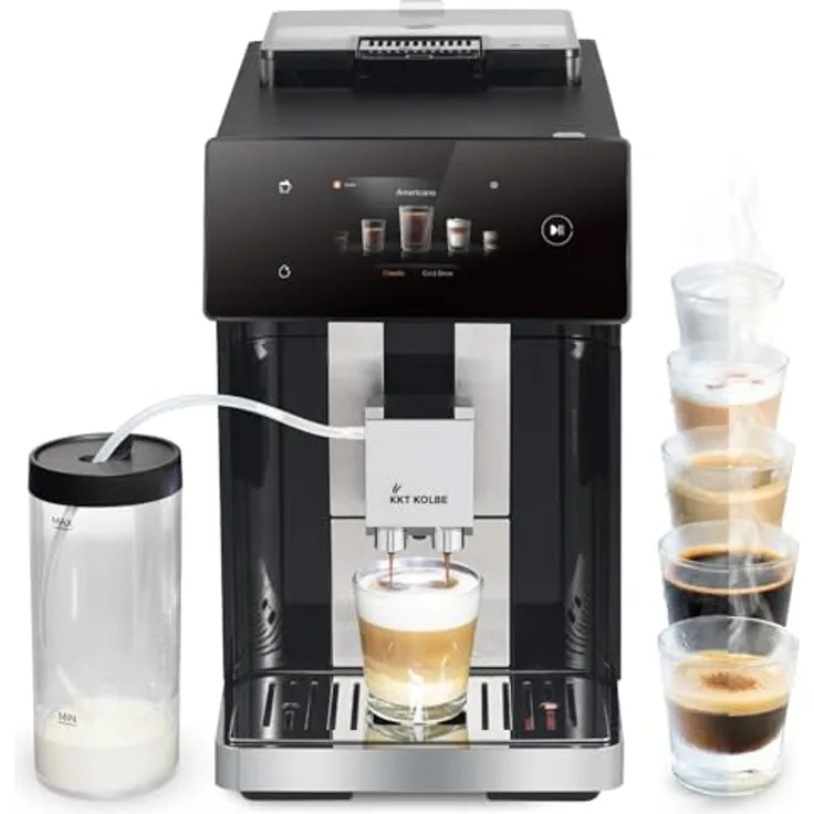 KKT KOLBE Kaffeevollautomat Pro, 10 Getränke auf Knopfdruck, automatische Reinigung, TFT-Touch-Display, 2 Tassen-Funktion, 7 Kaffeespezialitäten