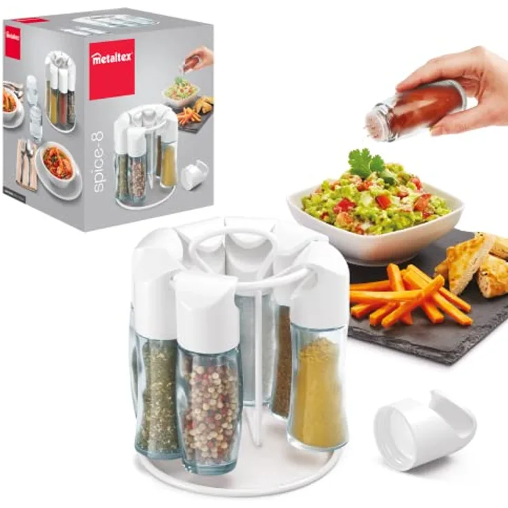 Metaltex Gewürzständer, weiß, 15 x 15 x 16.5 cm